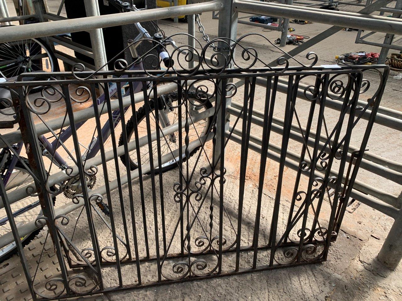 Pair wrought iron garden gates 132cm wide x 102cms high