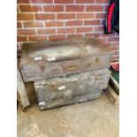 3 wooden tool chests.