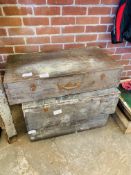 3 wooden tool chests.