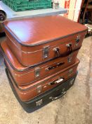 4 vintage suitcases, one by Antler.