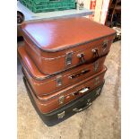 4 vintage suitcases, one by Antler.