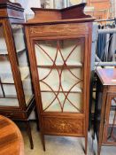 Mahogany glass fronted corner display cabinet