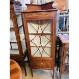 Mahogany glass fronted corner display cabinet