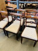 6 mahogany drop in seat ladder backed dining chairs