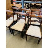 6 mahogany drop in seat ladder backed dining chairs