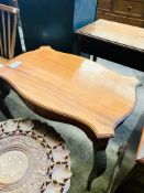 Mahogany shape top side table and a circular side table.