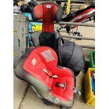 Britax, MaxCosi car seats and a Carrycot. This item carries VAT.