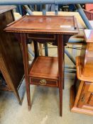 Mahogany display table with drawer to shelf