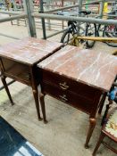 2 marble top cabinets