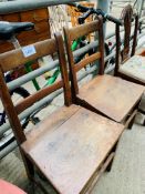 6 assorted dining and hall chairs