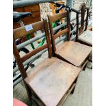 6 assorted dining and hall chairs