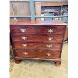 Mahogany chest of two over three drawers.