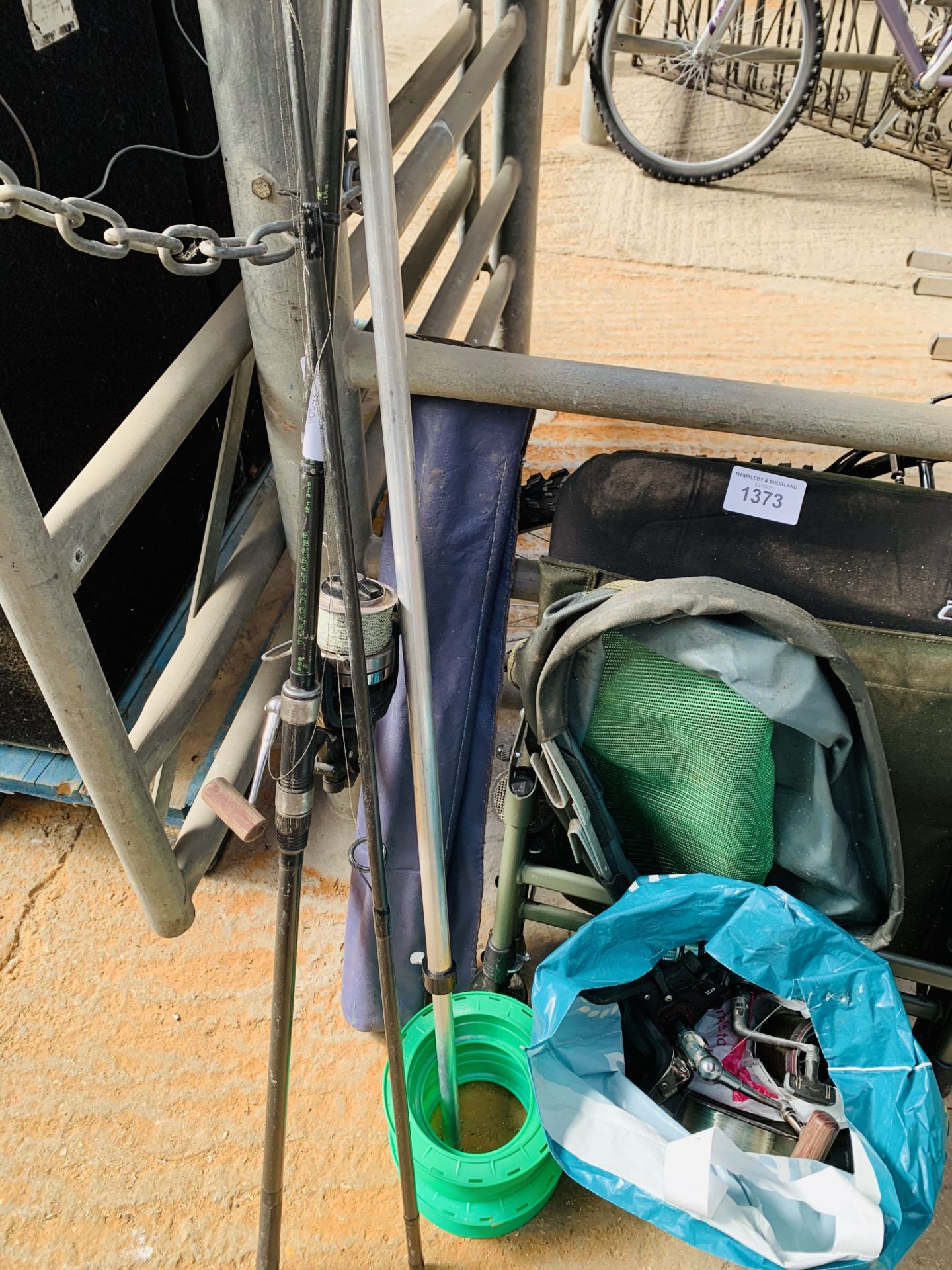 Fishing equipment, including nets, seat, reels, rods. This item carries VAT. - Image 2 of 4