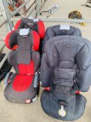 2 Graco and 2 Britax child's car seats. This item carries VAT.