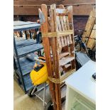 2 wooden step ladders.