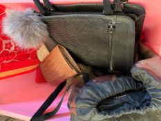 5 fashion bags, rucksack and small portable CD player