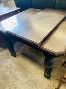 Oak extending wind out dining table, with handle