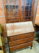 Mahogany glazed bureau/bookcase