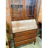 Mahogany glazed bureau/bookcase