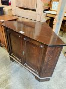 Oak corner cupboard