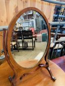 Mahogany framed bevelled edge toilet mirror.