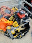 Quantity of tools including extension lead, battery charger, pliers. This item carries VAT.