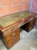 Large mahogany pedestal desk.