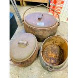 3 Siddons cast iron cooking pots