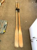 Pair of wooden oars.