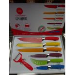 7pc knife set - multicoloured