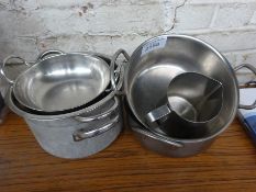 5 cooking pots & 1 jug