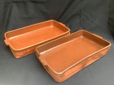 2 terracotta lasagne dishes 24cm x 42cm - 27cm x 45cm