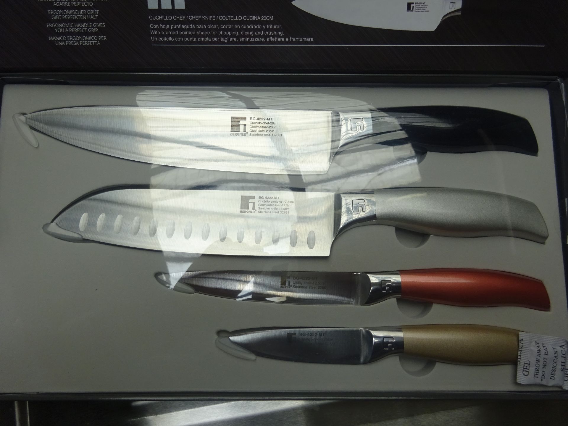 Bergner Neon 4pc knife set