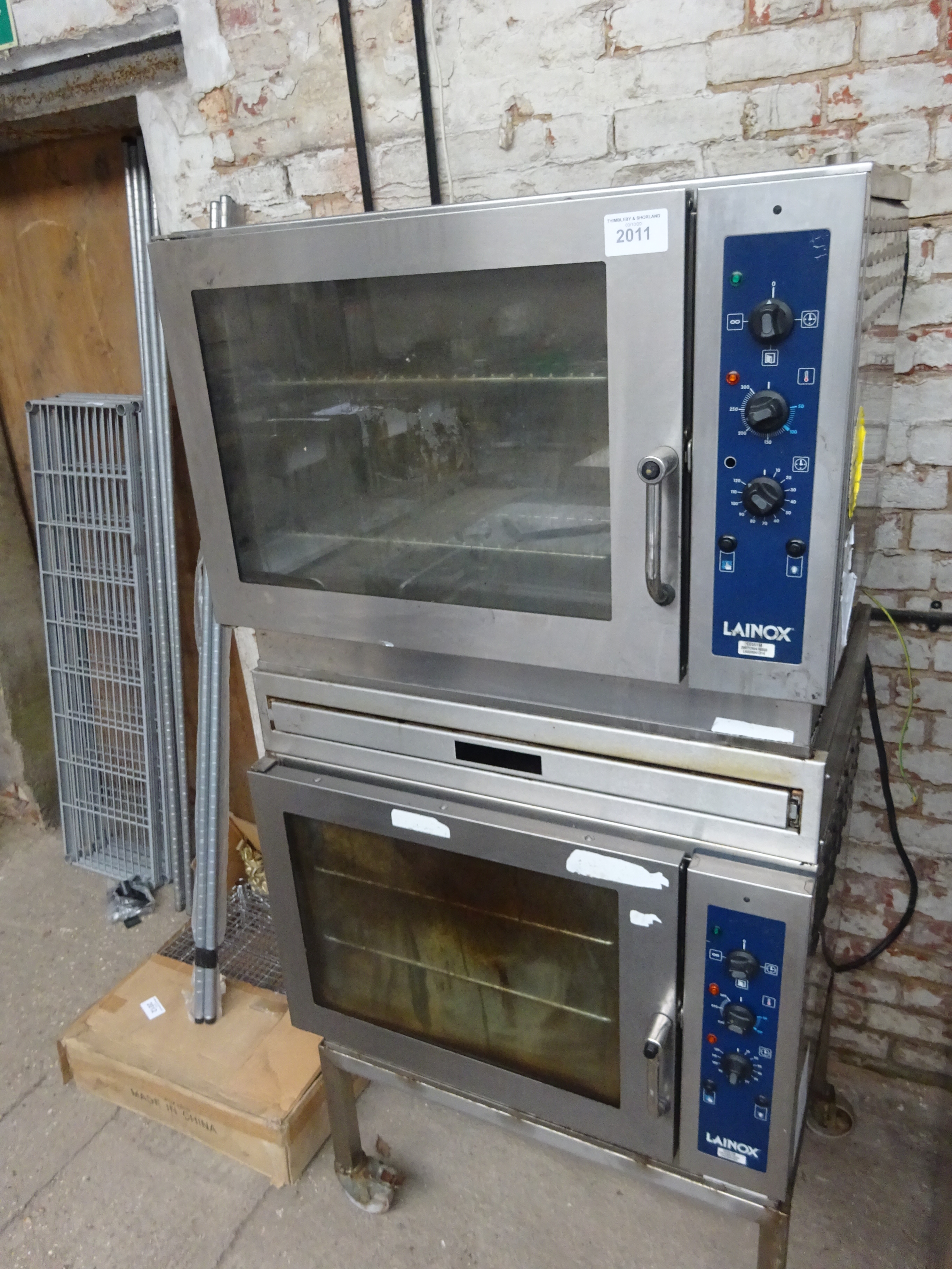 Twin Lainox CE051M oven on stand