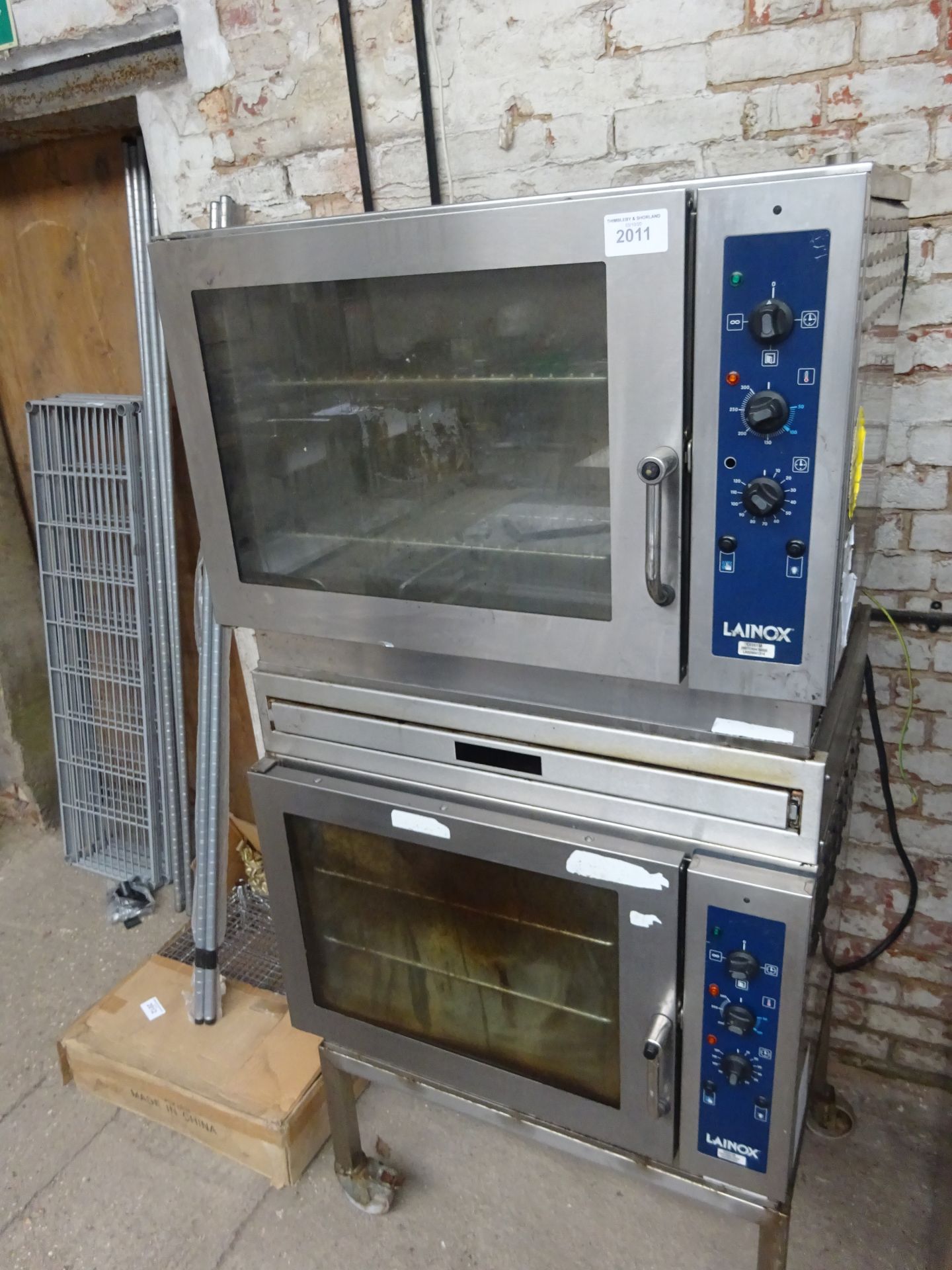 Twin Lainox CE051M oven on stand