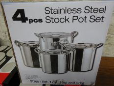 4pc sainless steel stock pot set