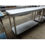 Stainless steel prep table with under shelf H:90cm, W:120cm, D:60cm