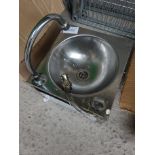 Stainless steel hand sink with tap
