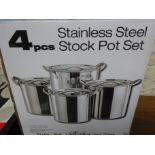 4pc sainless steel stock pot set