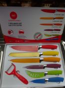 7pc knife set - multicoloured