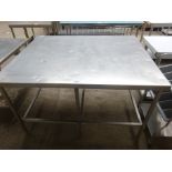 Stainless steel prep table H:90cm, W:150cm, D:120cm