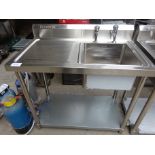 Diaminox left hand drainer single sink with taps 100cm