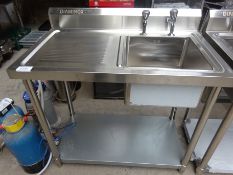 Diaminox left hand drainer single sink with taps 100cm