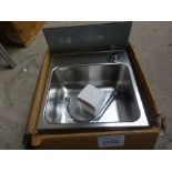 New stainless steel hand sink with tap