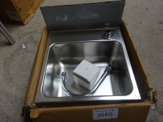 New stainless steel hand sink with tap