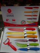 7pc knife set - multicoloured