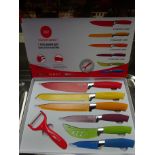 7pc knife set - multicoloured