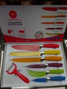 7pc knife set - multicoloured