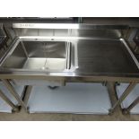 Diaminox right hand drainer single sink with taps 120cm