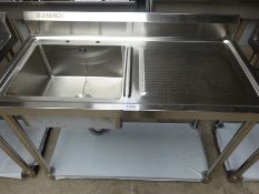 Diaminox right hand drainer single sink with taps 120cm